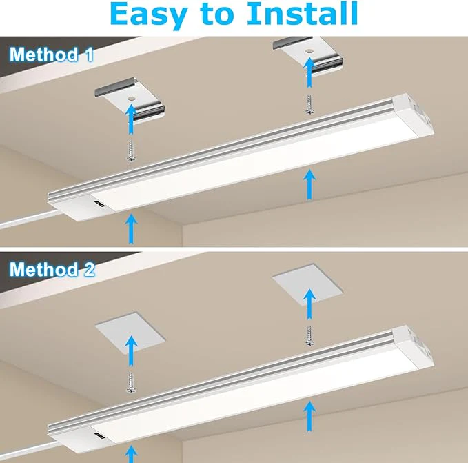 16 Inch Hand Wave Under Cabinet Lights, Ultra Bright 3000K/4000K/6000K Under Counter Lighting, Plug and Play, Dimmable LED Under Cabinet Lighting for Kitchen Cabinet, Cupboard, Closet, Desk (2 Pack) - Image 5