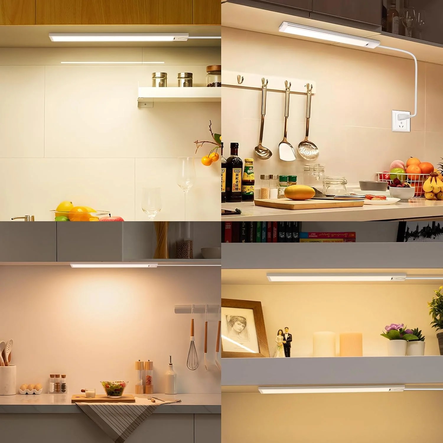 16 Inch Hand Wave Under Cabinet Lights, Ultra Bright 3000K/4000K/6000K Under Counter Lighting, Plug and Play, Dimmable LED Under Cabinet Lighting for Kitchen Cabinet, Cupboard, Closet, Desk (2 Pack) - Image 7