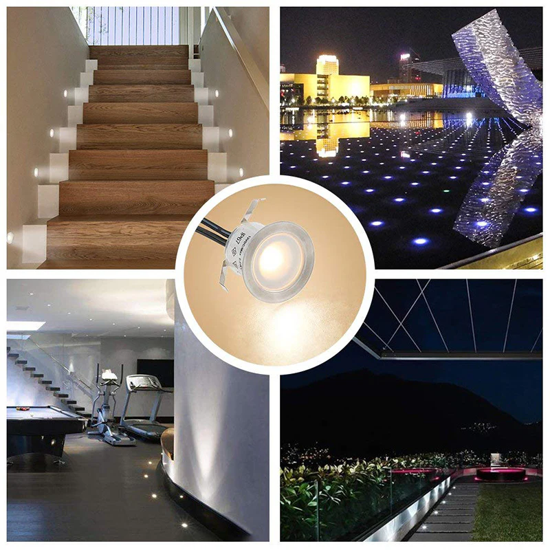 16-Pack Recessed LED Deck Lights – 0.6W Each | Warm White / Natural White  | AC100–265V Input with Power Adapter | US / EU / UK / AU Plug Options | IP67 Waterproof Inground Step Lights Kit for Deck, Garden, Yard, Stairs & Pathway Lighting - Image 14