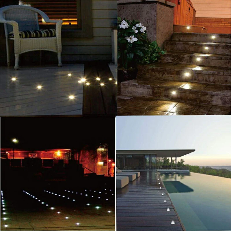 16-Pack Recessed LED Deck Lights – 0.6W Each | Warm White / Natural White  | AC100–265V Input with Power Adapter | US / EU / UK / AU Plug Options | IP67 Waterproof Inground Step Lights Kit for Deck, Garden, Yard, Stairs & Pathway Lighting - Image 15