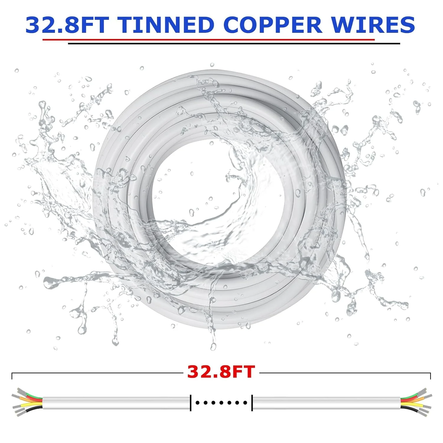 18 AWG Electrical Wire, 6/7/8 Conductor Stranded Tinned Copper Multi-Core Cable, Black/White PVC Flexible Control Extension Cord — 10/20/50m (33ft–165ft) Options - Image 4