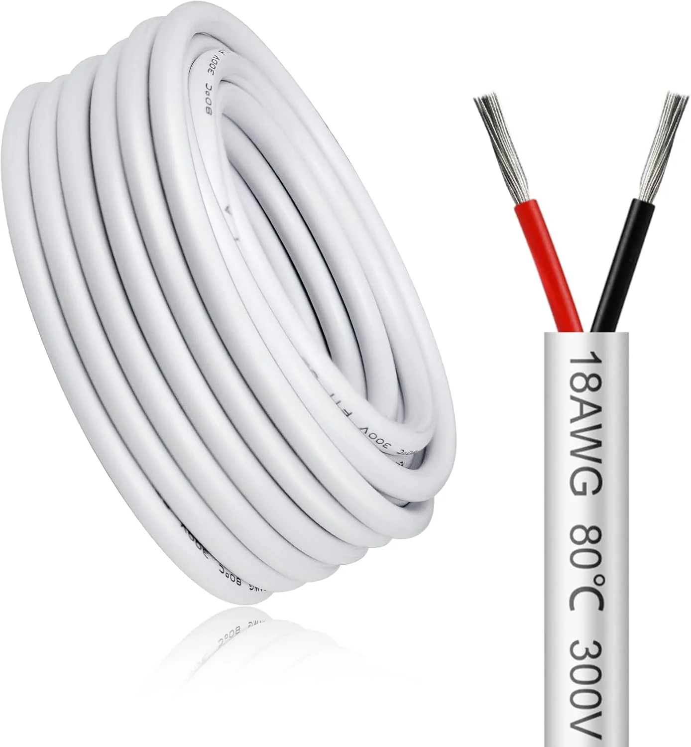 18 AWG Multi-Conductor Cable, 2/3/4/5 Core Stranded Tinned Copper Wire, Black/White PVC Jacket Extension Cord for Electrical Installations, 10/20/50m (33ft–165ft) Options - Image 8