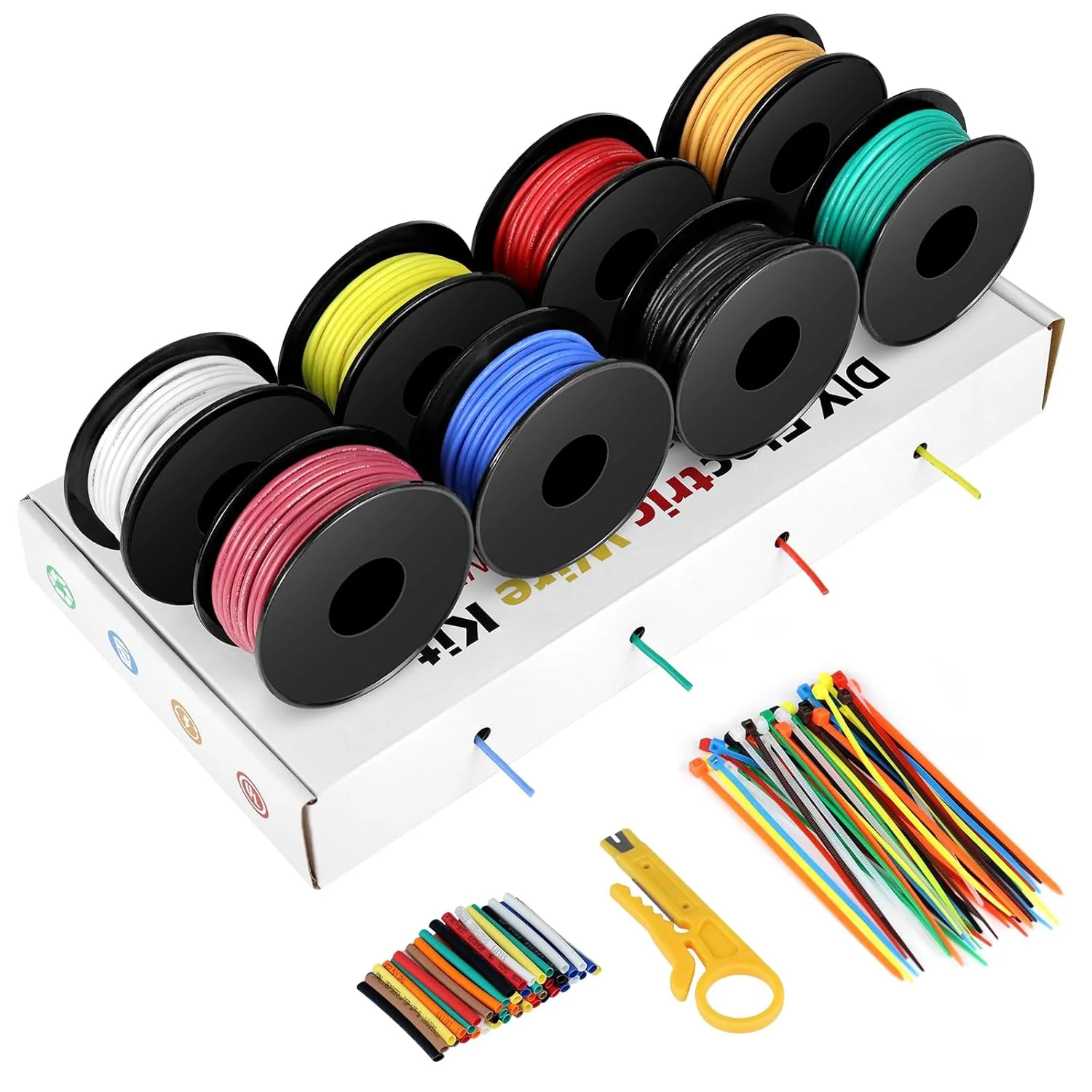 18 AWG Silicone Wire Kit, Stranded Tinned Copper Electrical Cable, 3m–15m Each Roll × 8 Colors, Flexible Heat Resistant Hook Up Wire Set for DIY, Automotive, LED, RC, Power Wiring - Image 10