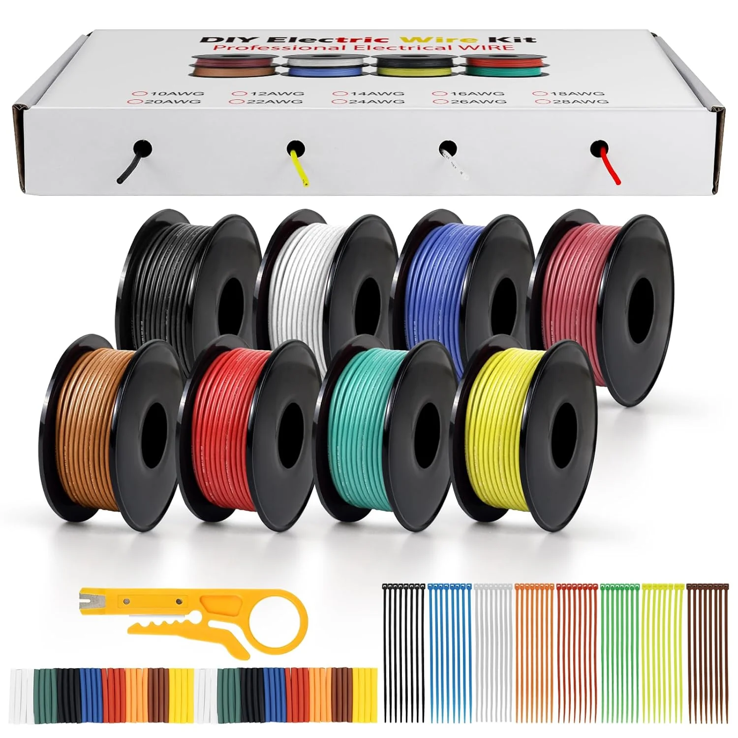 18 AWG Silicone Wire Kit, Stranded Tinned Copper Electrical Cable, 3m–15m Each Roll × 8 Colors, Flexible Heat Resistant Hook Up Wire Set for DIY, Automotive, LED, RC, Power Wiring - Image 11