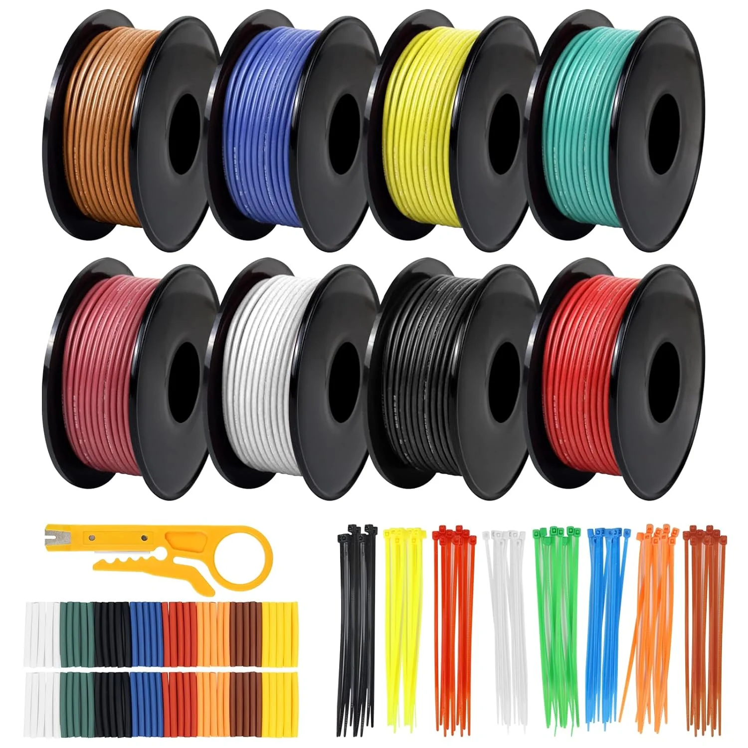 18 AWG Silicone Wire Kit, Stranded Tinned Copper Electrical Cable, 3m–15m Each Roll × 8 Colors, Flexible Heat Resistant Hook Up Wire Set for DIY, Automotive, LED, RC, Power Wiring - Image 12