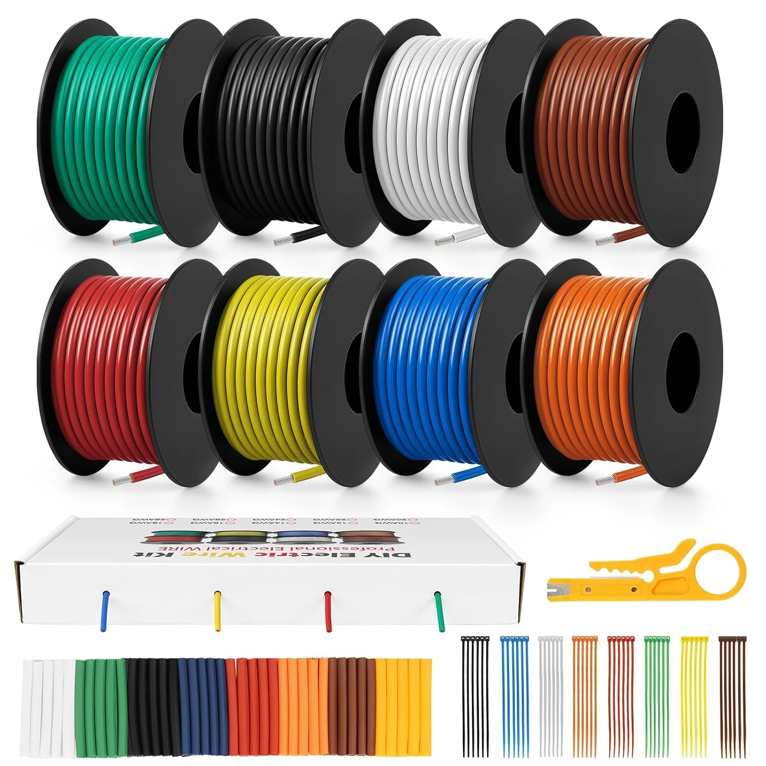 18 AWG Silicone Wire Kit, Stranded Tinned Copper Electrical Cable, 3m–15m Each Roll × 8 Colors, Flexible Heat Resistant Hook Up Wire Set for DIY, Automotive, LED, RC, Power Wiring - Image 8