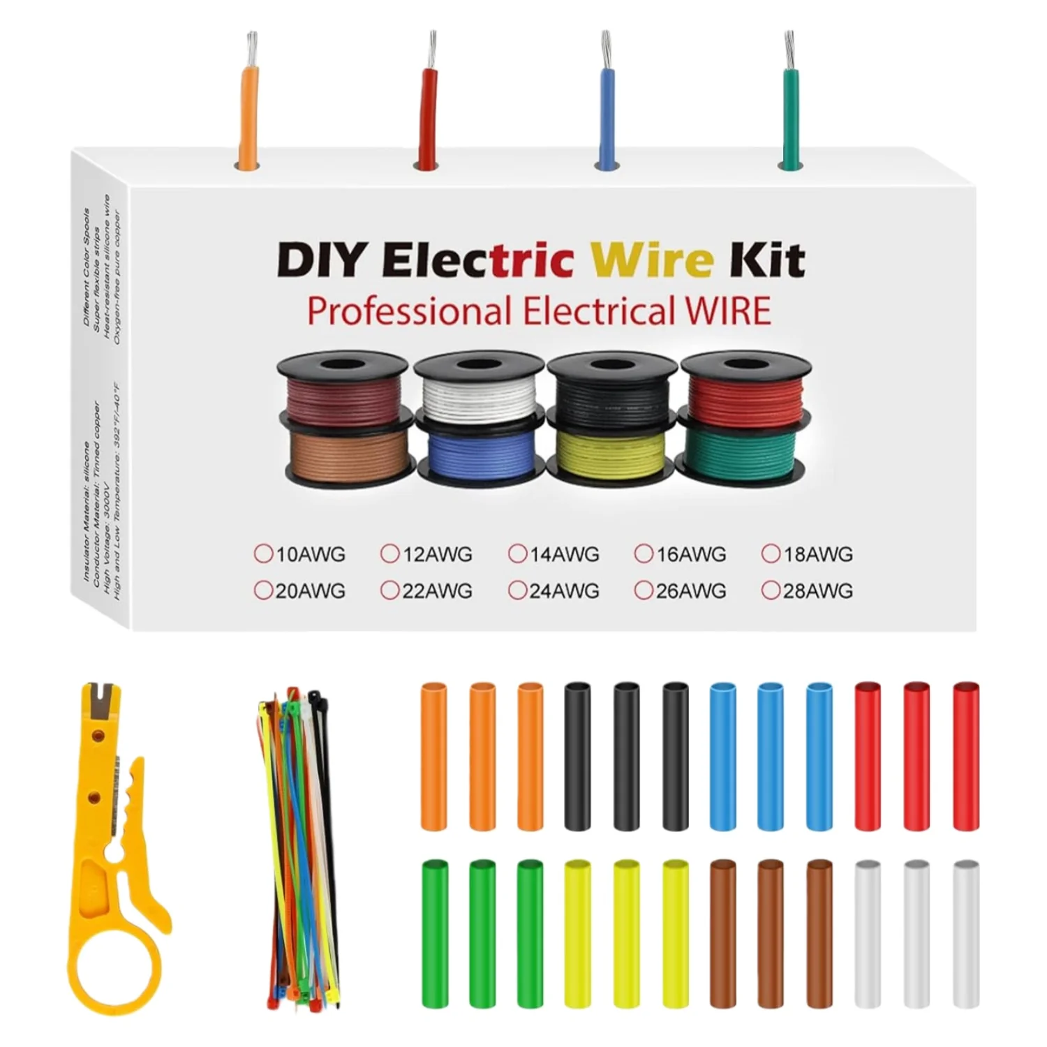 18 AWG Silicone Wire Kit, Stranded Tinned Copper Electrical Cable, 3m–15m Each Roll × 8 Colors, Flexible Heat Resistant Hook Up Wire Set for DIY, Automotive, LED, RC, Power Wiring - Image 9