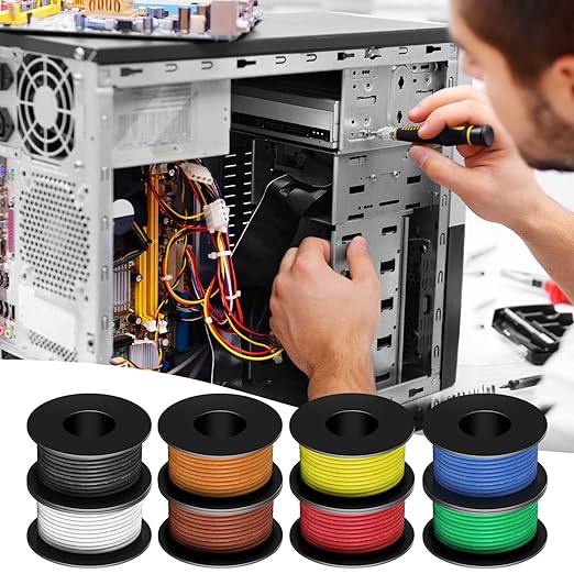 18 AWG Stranded Wire Spool, 25ft Each 8 Colors 18 Gauge Silicone Electrical Wire, Tinned Copper Wire, Flexible Silicone Hook up Wire Kit, Hookup Wire Kit for Automotive & DIY - Image 6