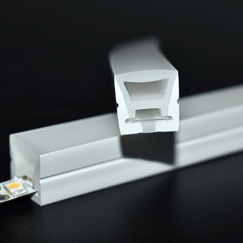 1M/5M/10M/20M Pack of  T1212  LED Neon Light Housing Kit with End Caps and Mounting Clips, Flexible Neon Channel Fit for 8mm Wide LED Strip Lights - Image 4