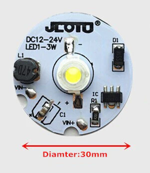 1W 3W DC12V-DC24V LED PCB Component 30mm Wide Round Board - Image 4