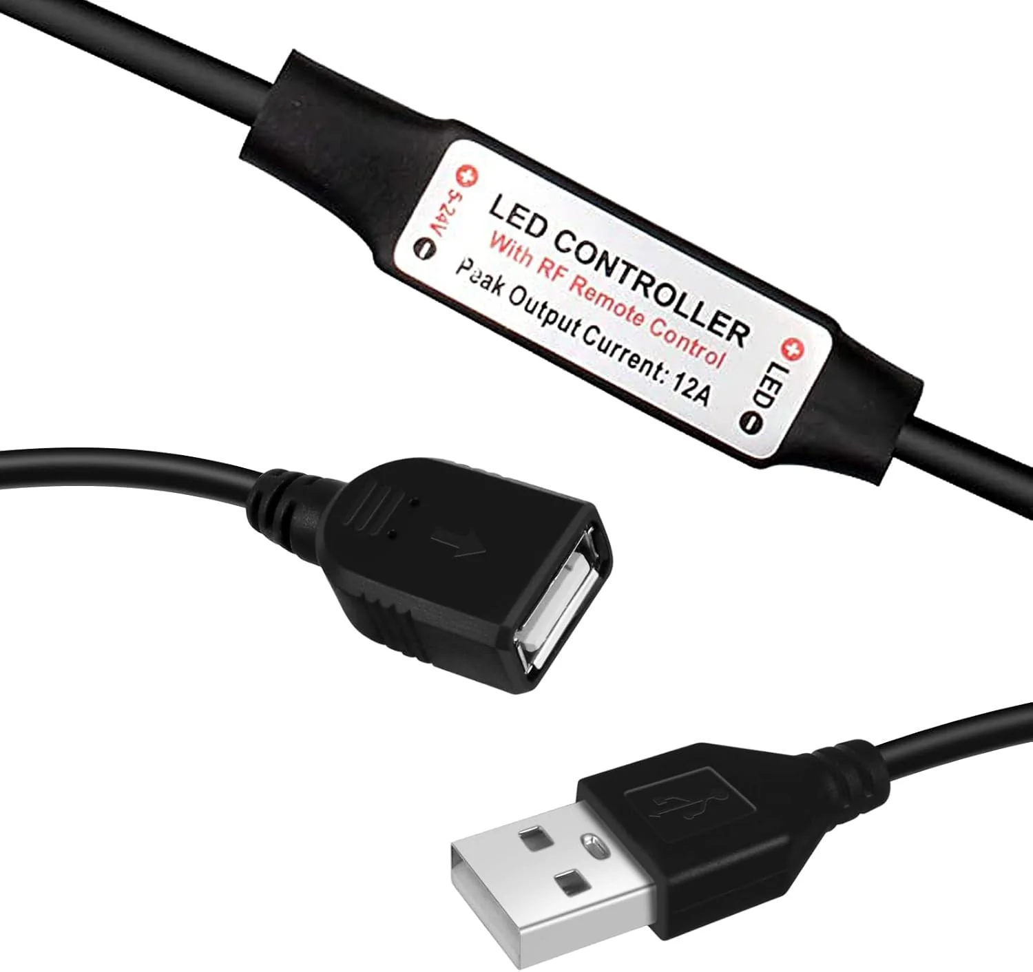 LED Strip Controller – 5V/24V – Black RF Remote with Dimmer Function | For Single Color 5050/3528 Strips - Image 10