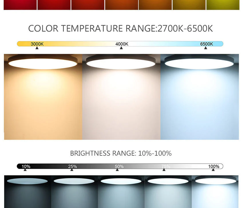 2 Pack 24W 12'' Smart RGBCW Ceiling Light Fixtures RGB Color Changing, 2700K-6500K Adjustable with Dimmable Brightness, Compatible with Alexa/Google Home/APP Control WiFi Light for Bedroom/Kid's Room/Party - Image 6
