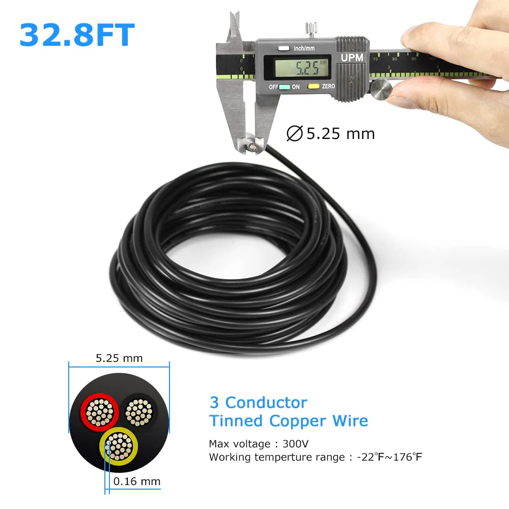 20 AWG Electrical Cable, 2/3/4/5 Conductor Stranded Tinned Copper Wire, Black/White PVC Sheathed Flexible Extension Cord for DIY Wiring, 10/20/50m (33ft–165ft) Options - Image 4