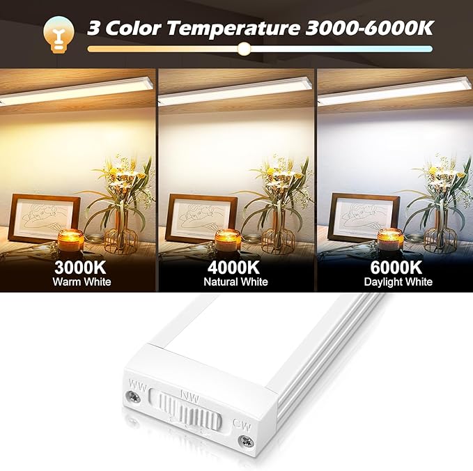 21 Inch Motion Sensor Under Cabinet Lighting, 3CCT Under Cabinet Lights Plug in, Dimmable Closet Lights with Hand Wave, Under Counter Fixtures for Kitchen(1 Pack) - Image 4