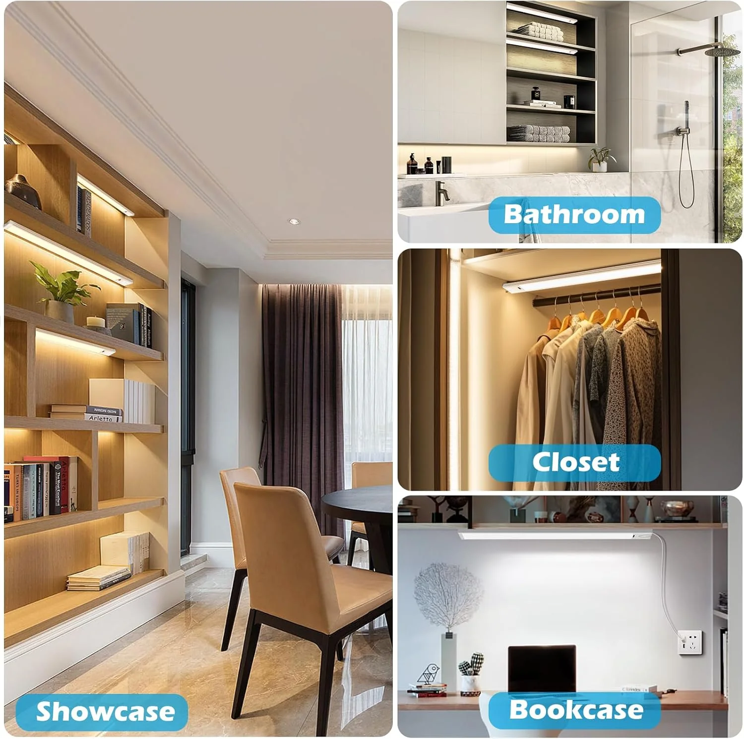 21 Inch Under Cabinet Lights with Hand Wave, Under Cabinet Lighting Motion Sensor Light Indoor, Dimmable Closet Lights 3 CCT Cabinet Lights for Kitchen, Stairs(2 Pack) - Image 7