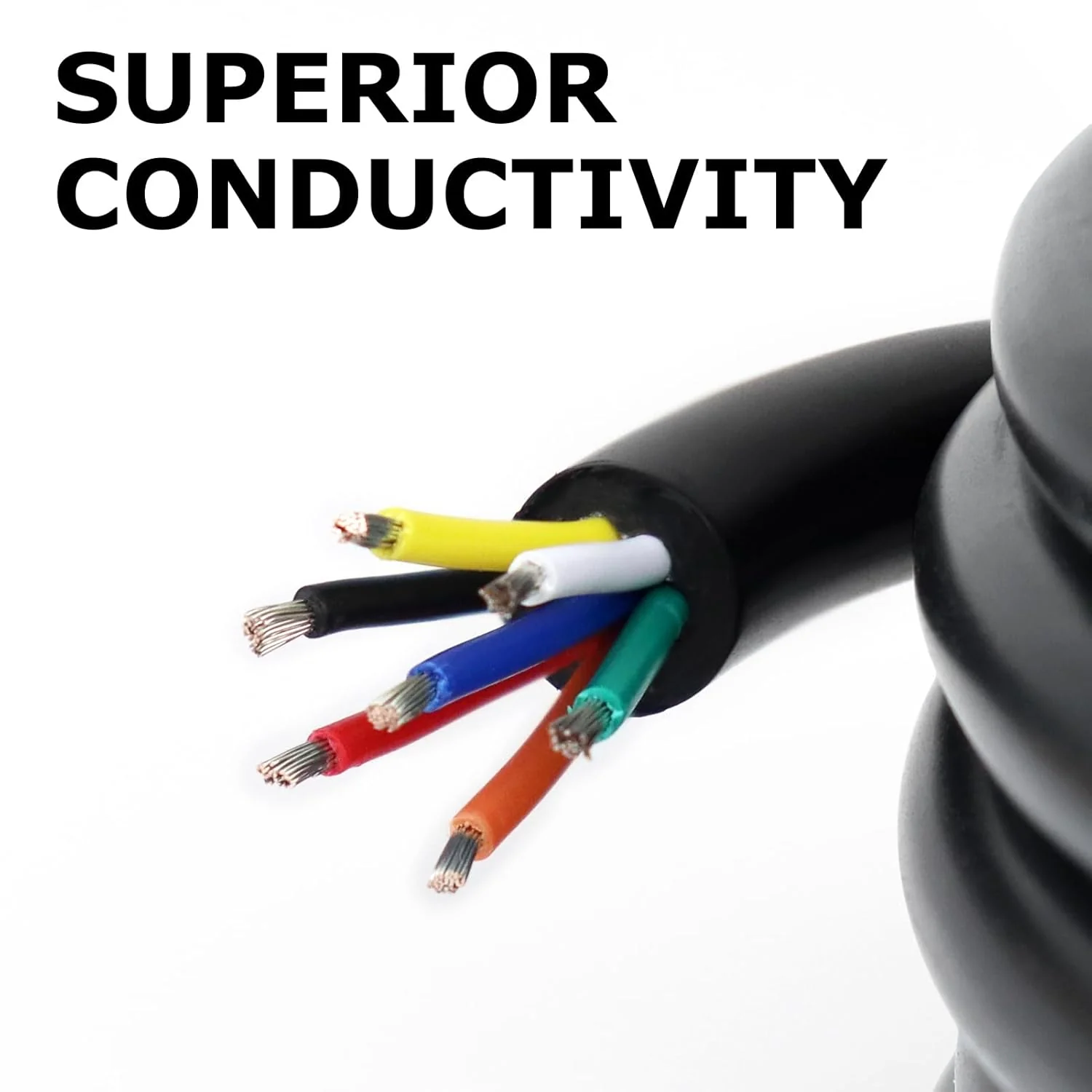 22 AWG Electrical Cable, 6/7/8 Core Stranded Tinned Copper Multi-Conductor Wire, Black/White PVC Sheathed Flexible Control Wire, 10/20/50m (33ft–165ft) Options - Image 6
