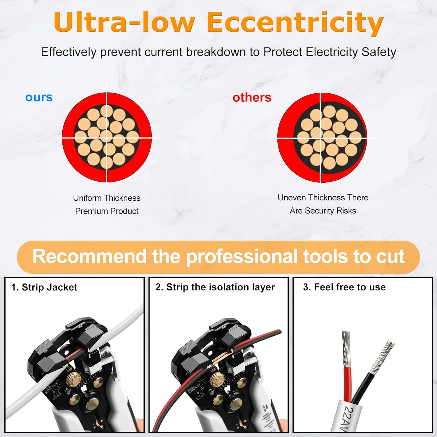 22 AWG Electrical Wire, 2/3/4/5 Conductor Stranded Tinned Copper Cable, Black/White PVC Jacket Flexible Multi-Core Extension Cord — 10/20/50m (33ft–165ft) Options - Image 7
