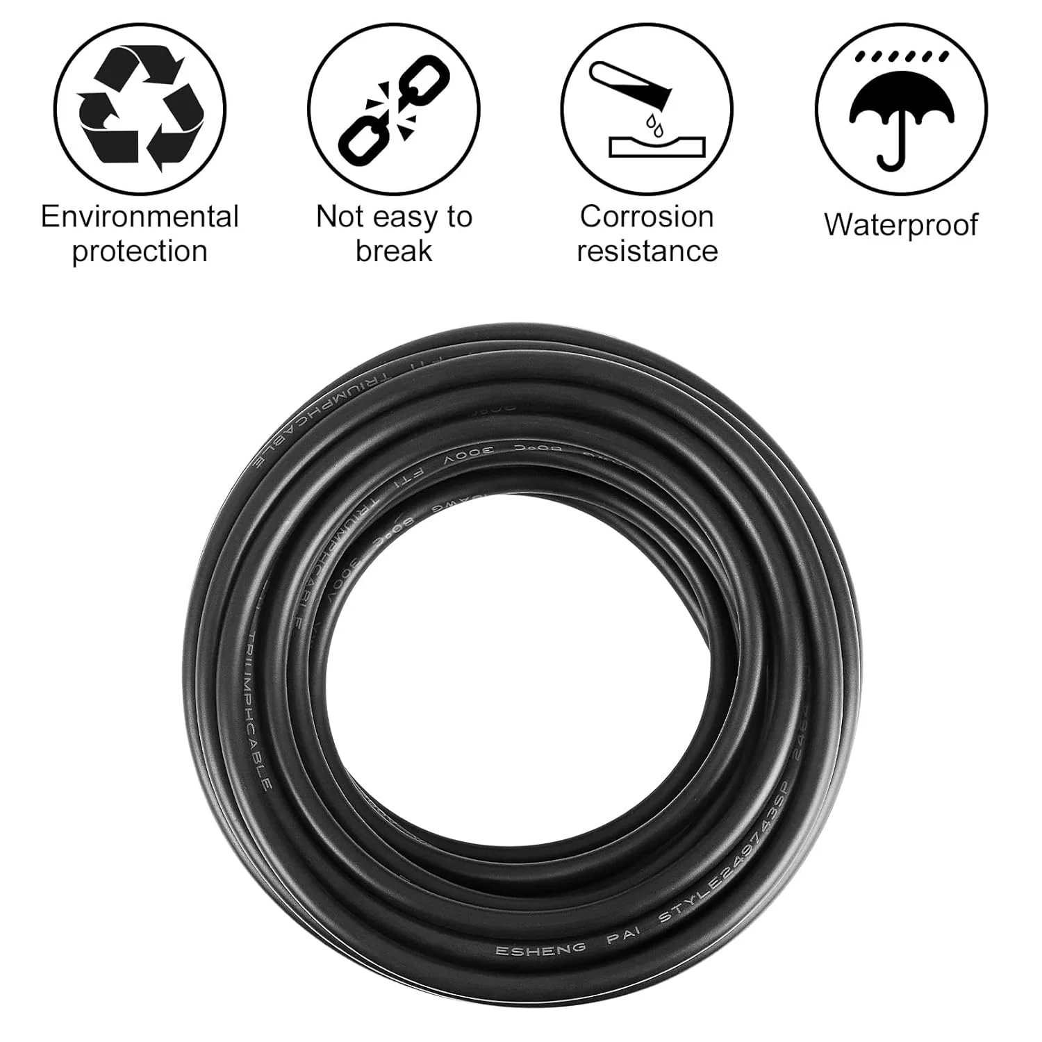 24 AWG Stranded Electrical Wire, 2/3/4/5 Conductor Multi-Core Cable, Black/White PVC Flexible Insulated Cord for Extension & Wiring —10/20/50m (33ft–165ft) Options - Image 5