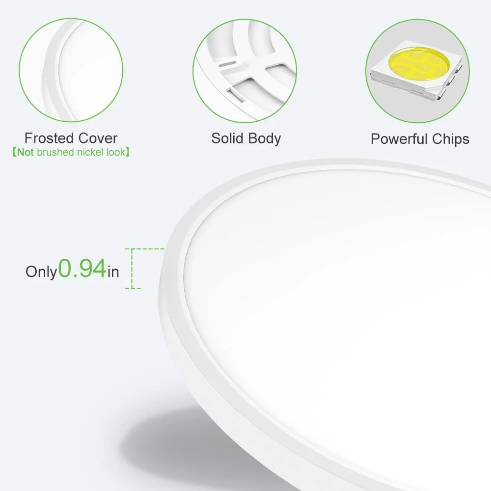 24 Inch Round LED Ceiling Light – 45W – White – 3000K / 4500K / 5000K / 6500K – Flush Mount Ceiling Light – Local Stock (US/UK/DE) - Image 3