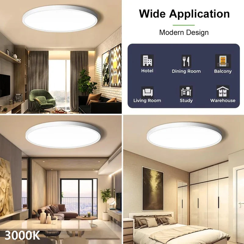 24 Inch Round LED Ceiling Light – 45W – White – 3000K / 4500K / 5000K / 6500K – Flush Mount Ceiling Light – Local Stock (US/UK/DE) - Image 9