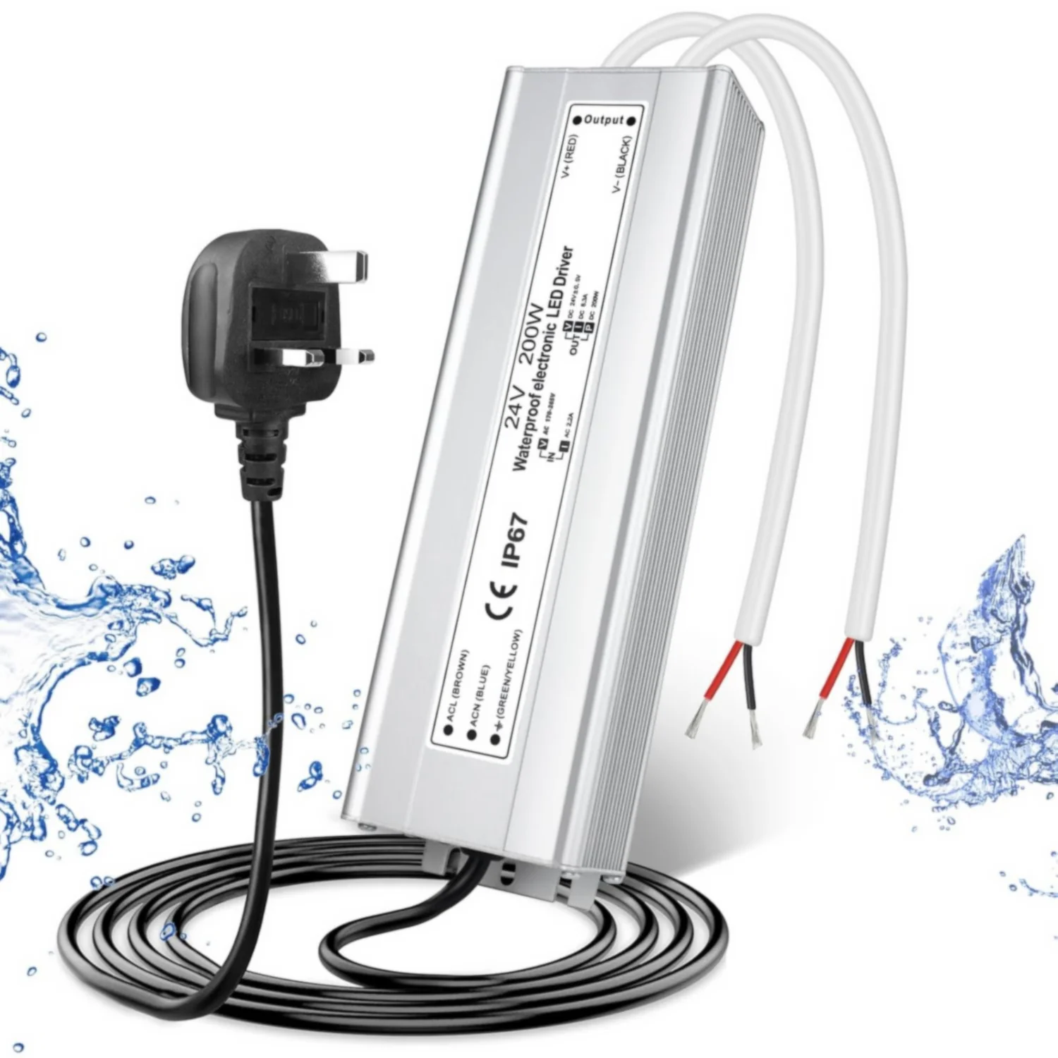 24V Waterproof LED Driver, 175–265V Input, 200W–500W, Single/Dual Wire Output, Outdoor Power Adapter, CE/RoHS/FCC — UK/EU Plug & Wire Leads Options - Image 22