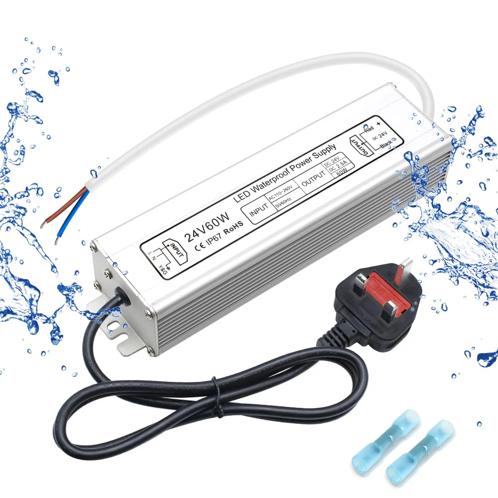 24V Waterproof LED Power Supply 30W–300W, 90–265V Input, Single/Dual Wire Output, Outdoor LED Driver, CE/RoHS/FCC — US/UK/EU Plug & Wire Leads Options - Image 20
