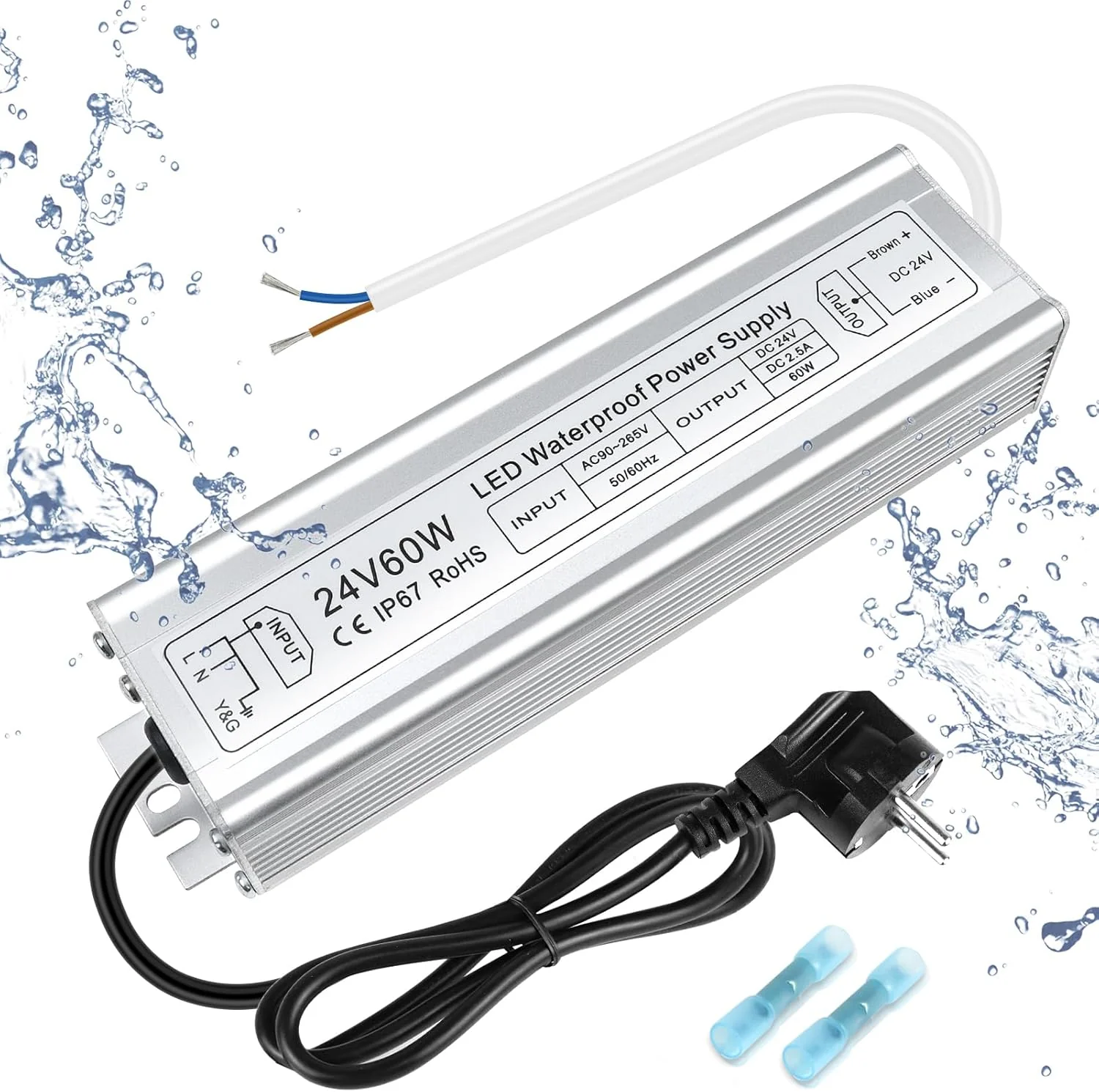 24V Waterproof LED Power Supply 30W–300W, 90–265V Input, Single/Dual Wire Output, Outdoor LED Driver, CE/RoHS/FCC — US/UK/EU Plug & Wire Leads Options - Image 21