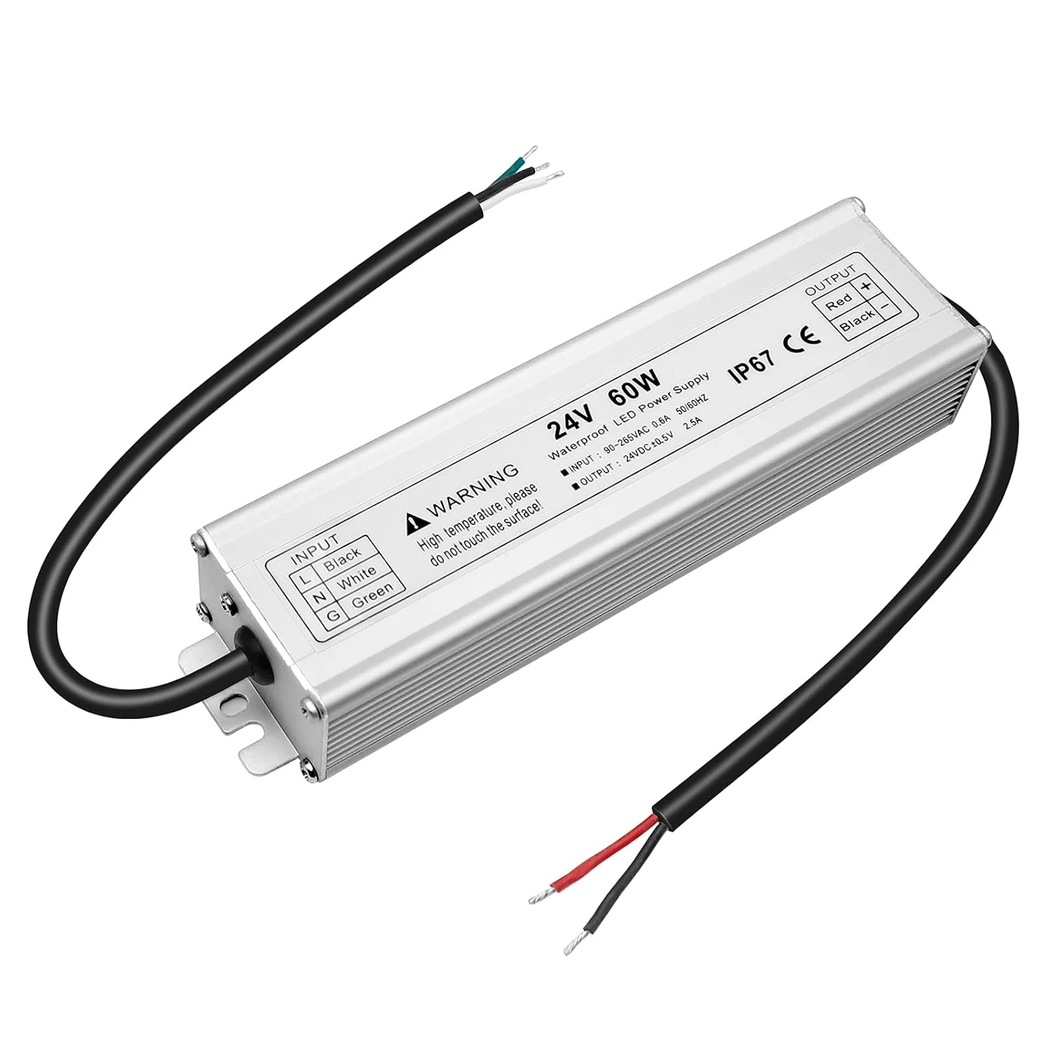 24V Waterproof LED Power Supply 30W–300W, 90–265V Input, Single/Dual Wire Output, Outdoor LED Driver, CE/RoHS/FCC — US/UK/EU Plug & Wire Leads Options - Image 22