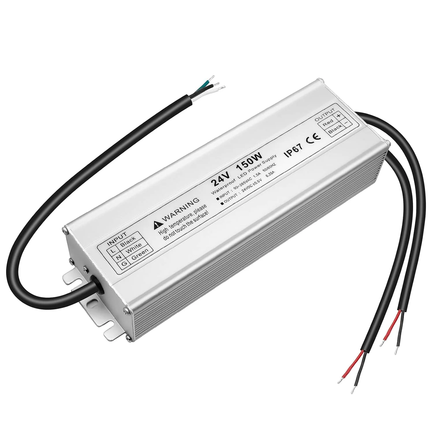 24V Waterproof LED Power Supply 30W–300W, 90–265V Input, Single/Dual Wire Output, Outdoor LED Driver, CE/RoHS/FCC — US/UK/EU Plug & Wire Leads Options - Image 28