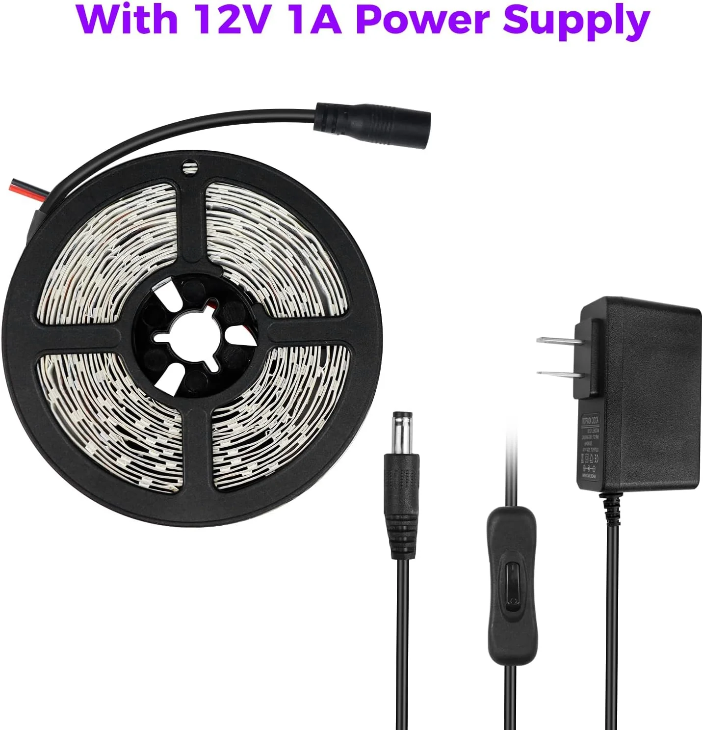 24W / 60W UV Black Light LED Strip – 16.4FT / 5M | SMD2835 | 60 LEDs/m (300 LEDs Total) | 395–405nm | Non-Waterproof / IP65 Waterproof | With Power Supply | For Night Fishing & Black Party - Image 5