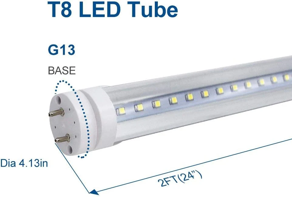2ft Retrofit T8 LED Tube Light – 10W – Frosted Cover – Warm / Natural / Daylight White – 4-Pack / 20-Pack – Ballast Bypass – Non-Dimmable - Image 3