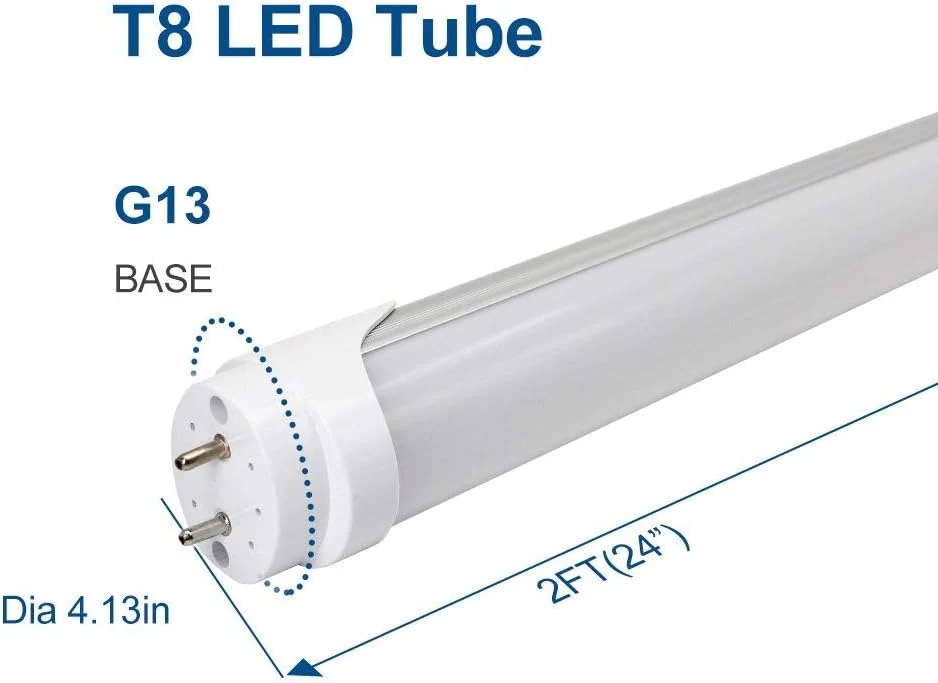 2ft Retrofit T8 LED Tube Light – 10W – Frosted Cover – Warm / Natural / Daylight White – 4-Pack / 20-Pack – Ballast Bypass – Non-Dimmable - Image 5
