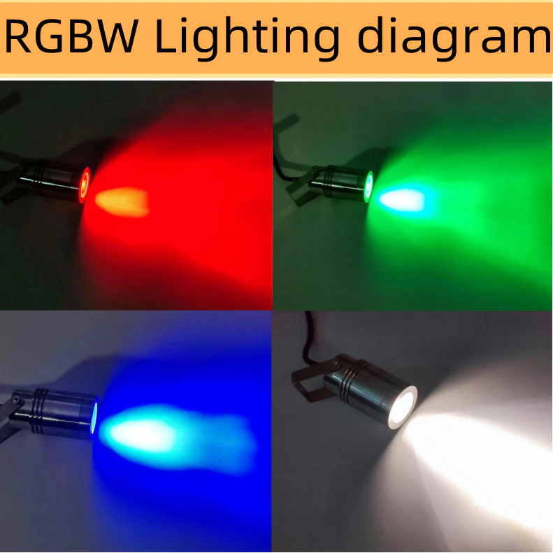10Pack RGBW IP68 Waterproof Outdoor LED Underground Light 3W 24V Deck light Buried Lamp Spotlight for Pathway Driveway Garden Recessed Landscape with Stainless Steel Body PC Cover Tempering Glass Len - Image 7