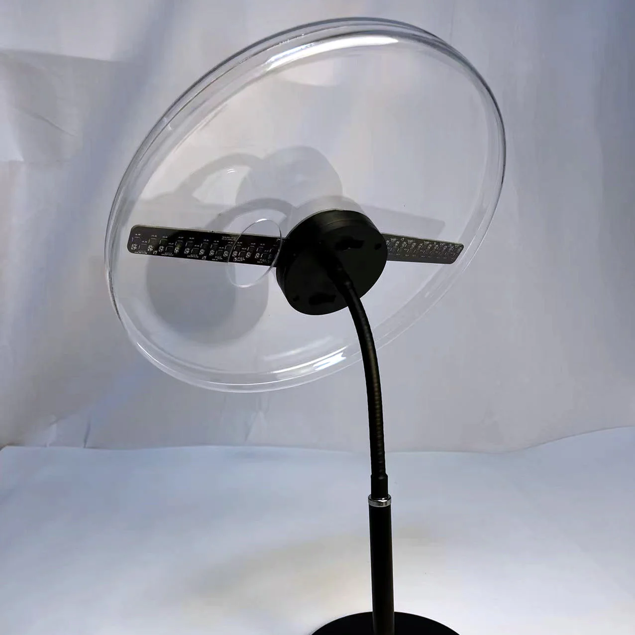 30cm (11.8”) DC5V 3D Hologram Fan Display | 2-Blade High Brightness LED Visual Player | Desktop / Floor Stand | Battery-Powered Option (No Battery Included) | Transparent or Black Background Protective Cover / Housing - Image 6