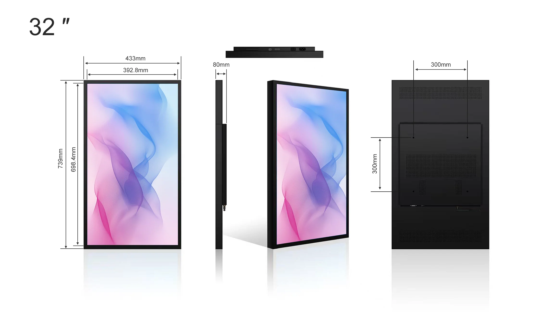 32" Single-Sided 2500nits High Bright LCD Window Advertising Display, Android RK3568 2G+32G, Non-Touch, Cloud/APP/USB, Wall-Mount/Floor Stand/Suspended Installation - Image 14