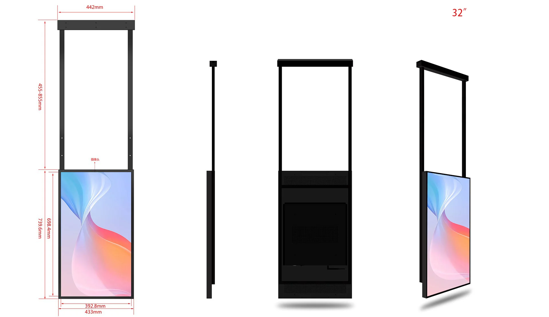 32" Single-Sided 2500nits High Bright LCD Window Advertising Display, Android RK3568 2G+32G, Non-Touch, Cloud/APP/USB, Wall-Mount/Floor Stand/Suspended Installation - Image 15
