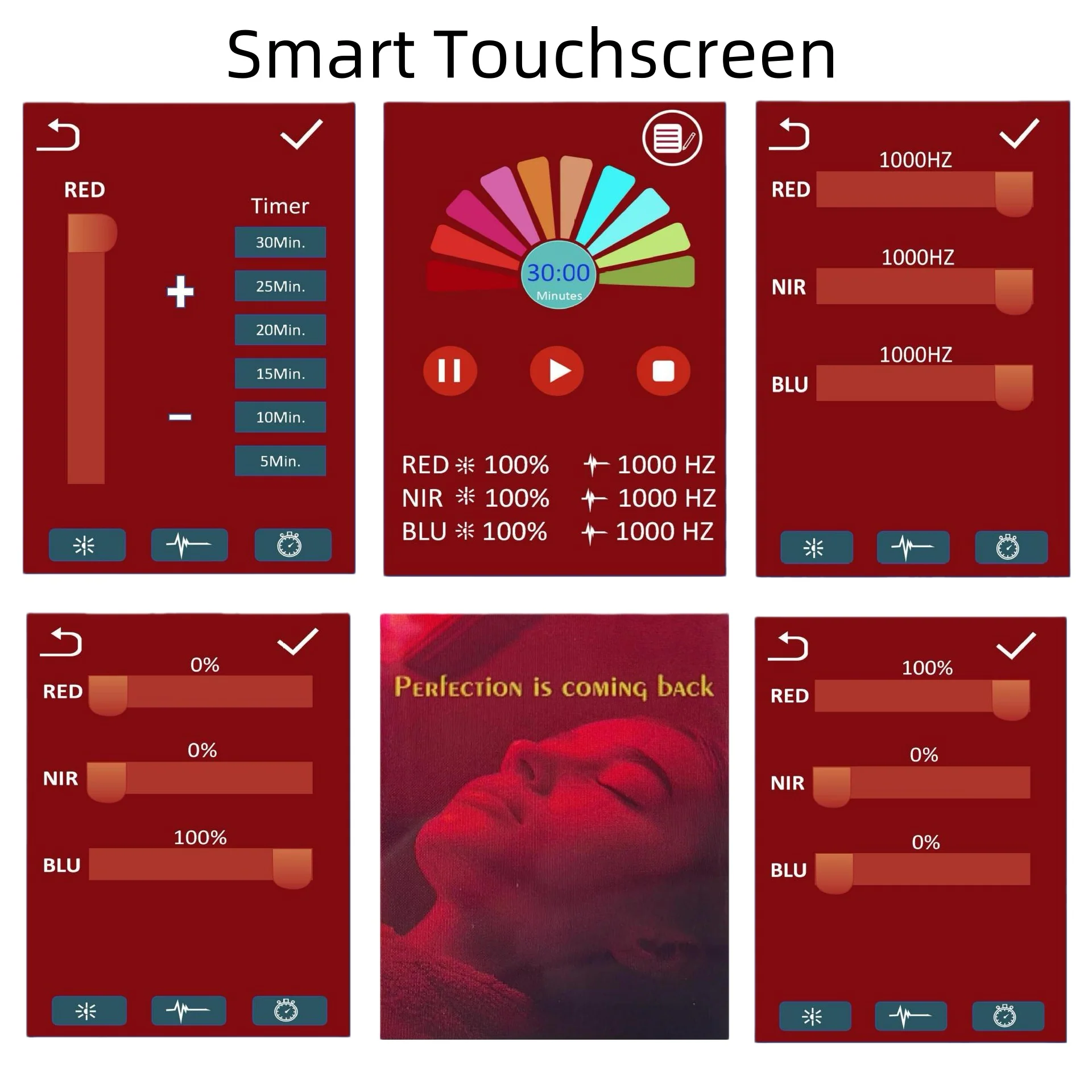 350W Touch Screen Desktop Infrared Therapy Lamp – Red 660nm & Green 530nm & IR (NIR) | 3-Channel Independent Control | Dimmable & Timer | AC100–240V | Desktop Stand / Hanging Mount | for Skin Beauty | Protective Goggles Included | US / EU / UK / AU Plug - Image 6