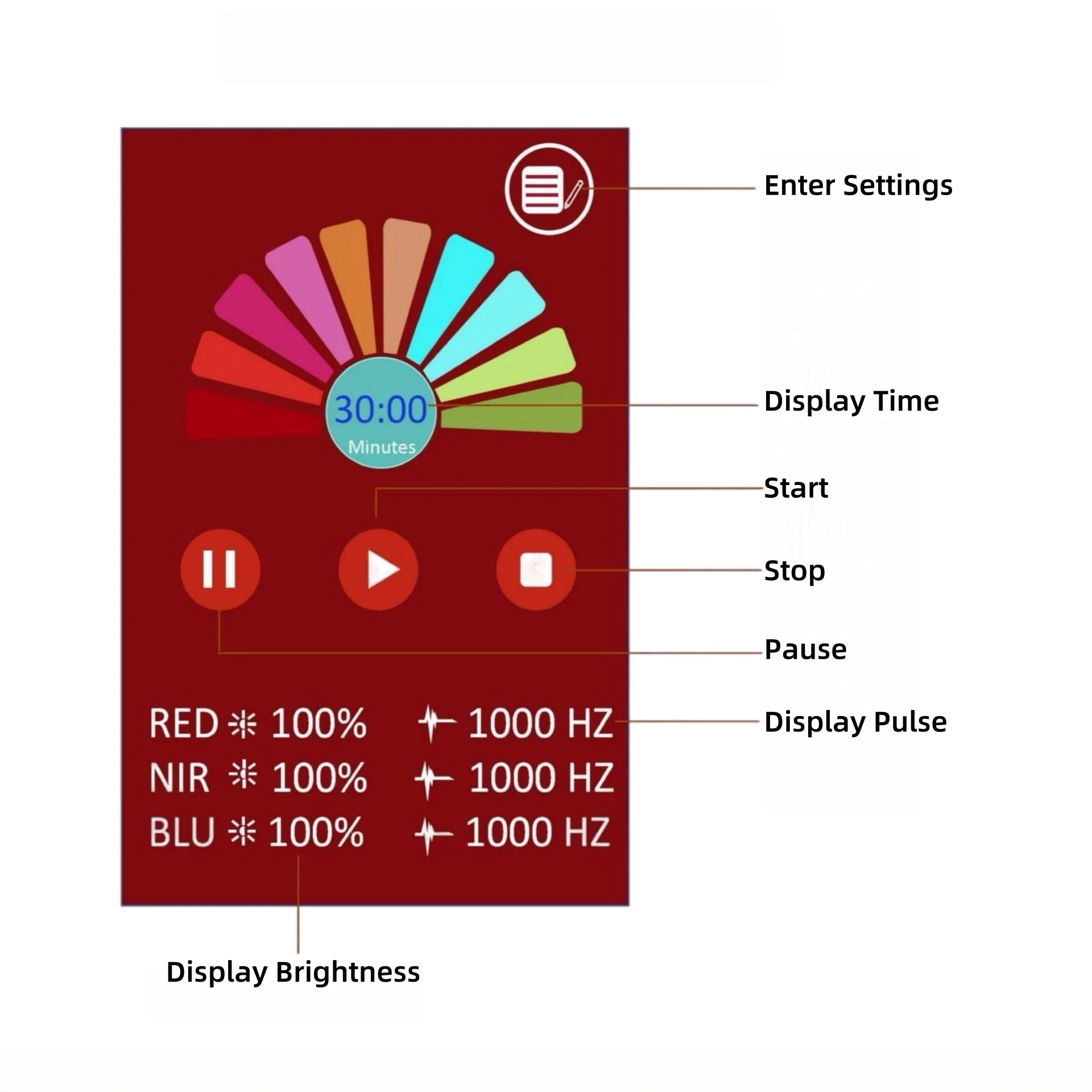 350W Touch Screen Desktop Infrared Therapy Lamp – Red 660nm & Green 530nm & IR (NIR) | 3-Channel Independent Control | Dimmable & Timer | AC100–240V | Desktop Stand / Hanging Mount | for Skin Beauty | Protective Goggles Included | US / EU / UK / AU Plug - Image 7