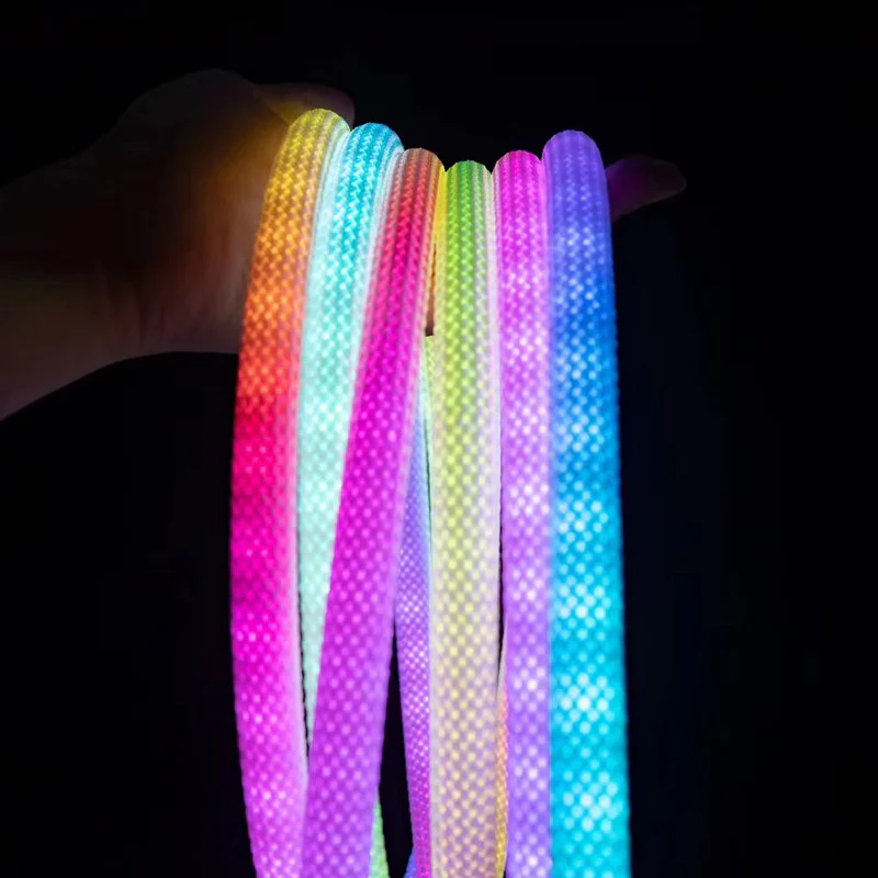 360° RGB Woven-Style Neon LED Light Strip | 5V 0.59‘’ Flexible Silicone Tube | Waterproof, Full-View Illumination, Plug & Play Kit with Controller (5m / 20 Rolls Options) - Image 13