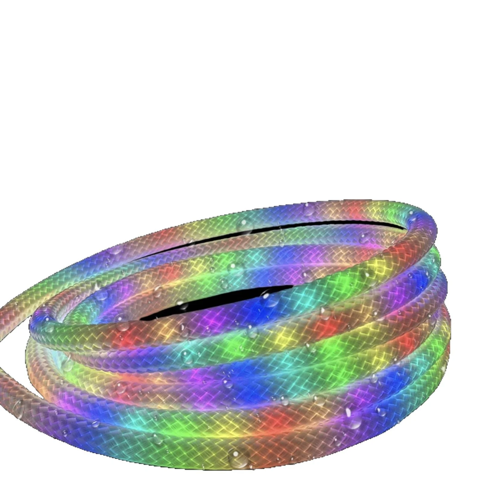 360° RGB Woven-Style Neon LED Light Strip | 5V 0.59‘’ Flexible Silicone Tube | Waterproof, Full-View Illumination, Plug & Play Kit with Controller (5m / 20 Rolls Options) - Image 4