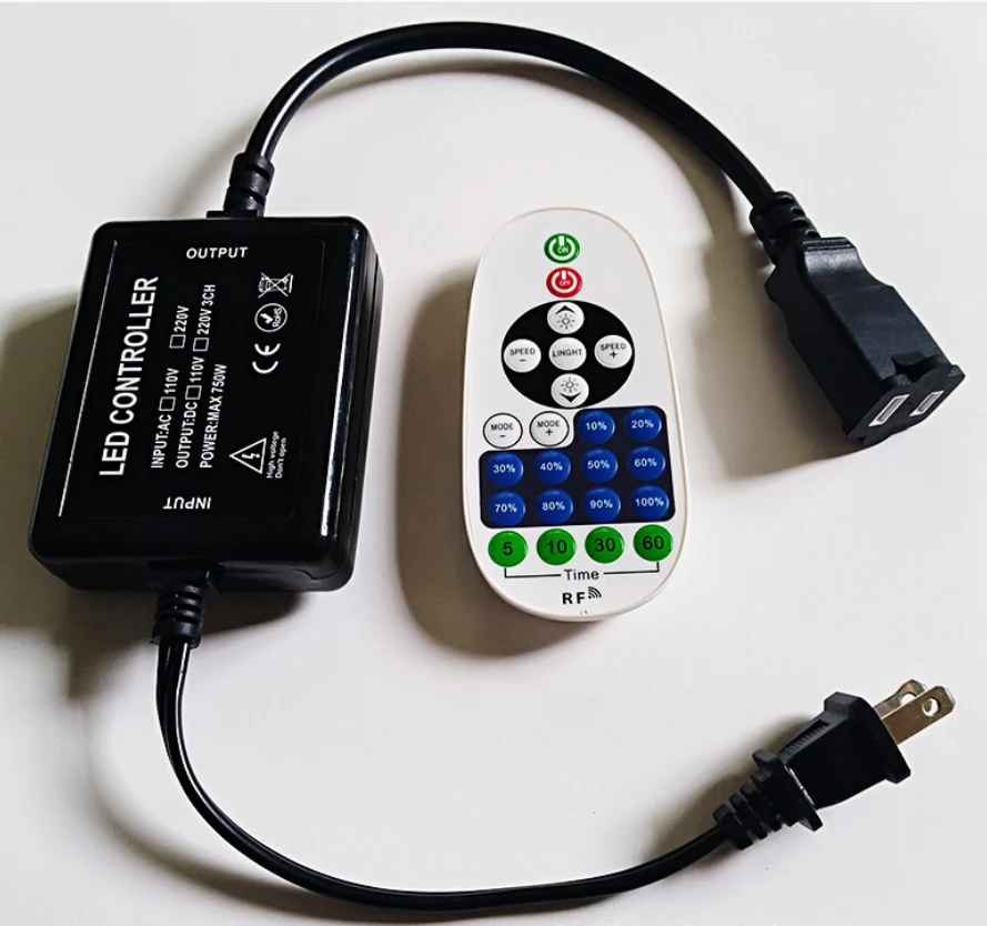 360W AC110V/220V LED Dimmer | Wireless RF Remote Control | 2-Prong Plug | Timer Switch | For LED Strip Lights - Image 2
