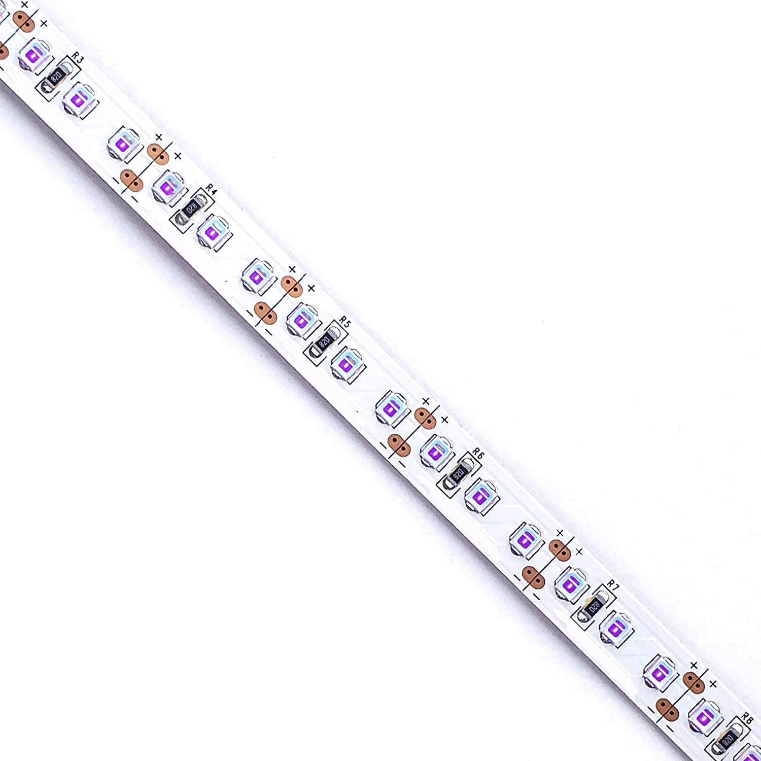 380-385nm SMD2835 UV LED Strip Light – 16.4FT / 5M | 60 / 120 / 240 LEDs/m | DC12V | Non-Waterproof / IP67 Waterproof | Not Include Power Supply | for Curing, Currency Validation & Medical Field - Image 3