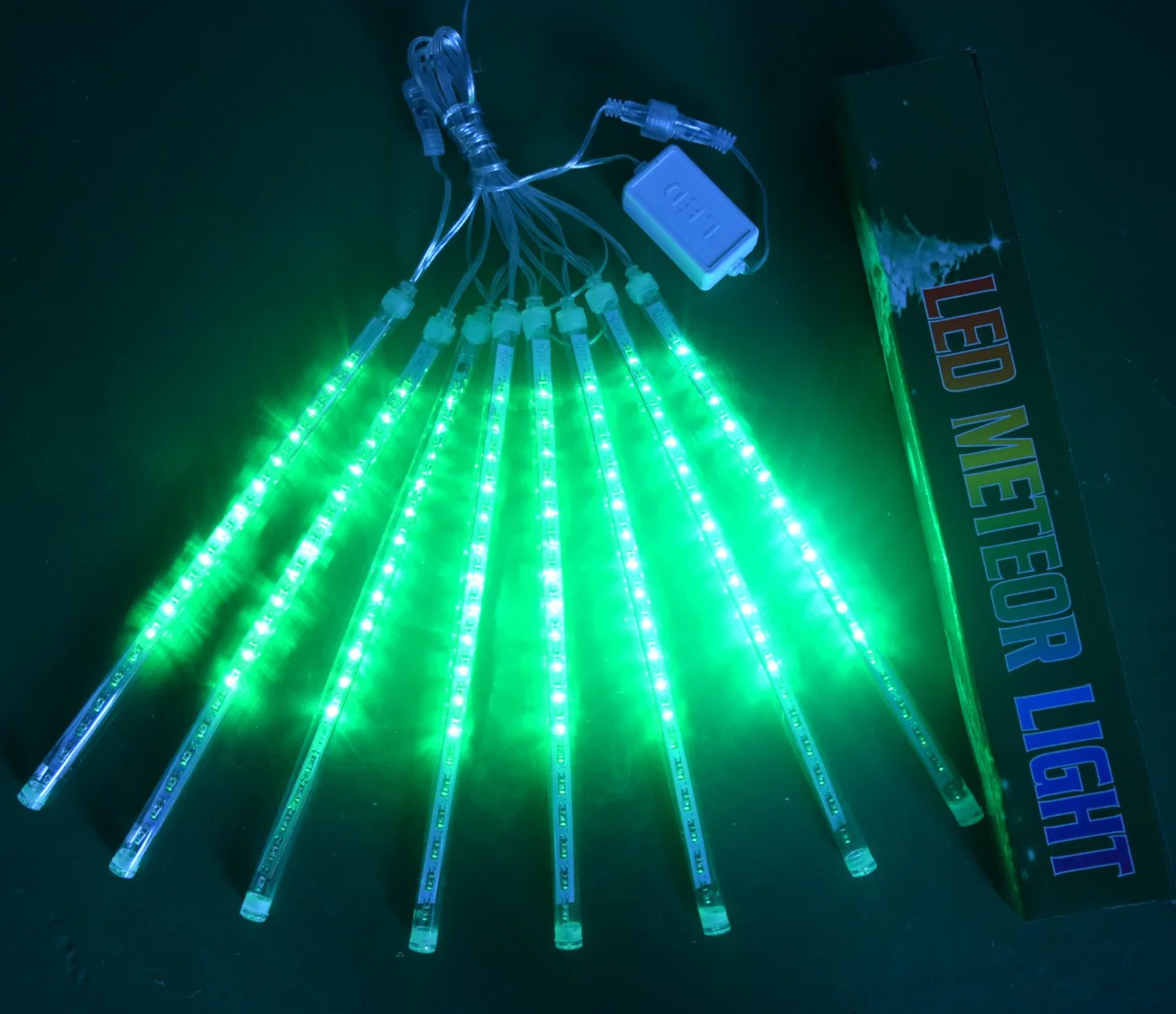 3PCS Pack of Christmas Lights Meteor Shower Rain Lights 8 Tube 12 Inch Waterproof Plug in Falling Rain Fairy String Lights for Halloween Christmas Holiday Party Home Patio Outdoor Decoration - Image 6