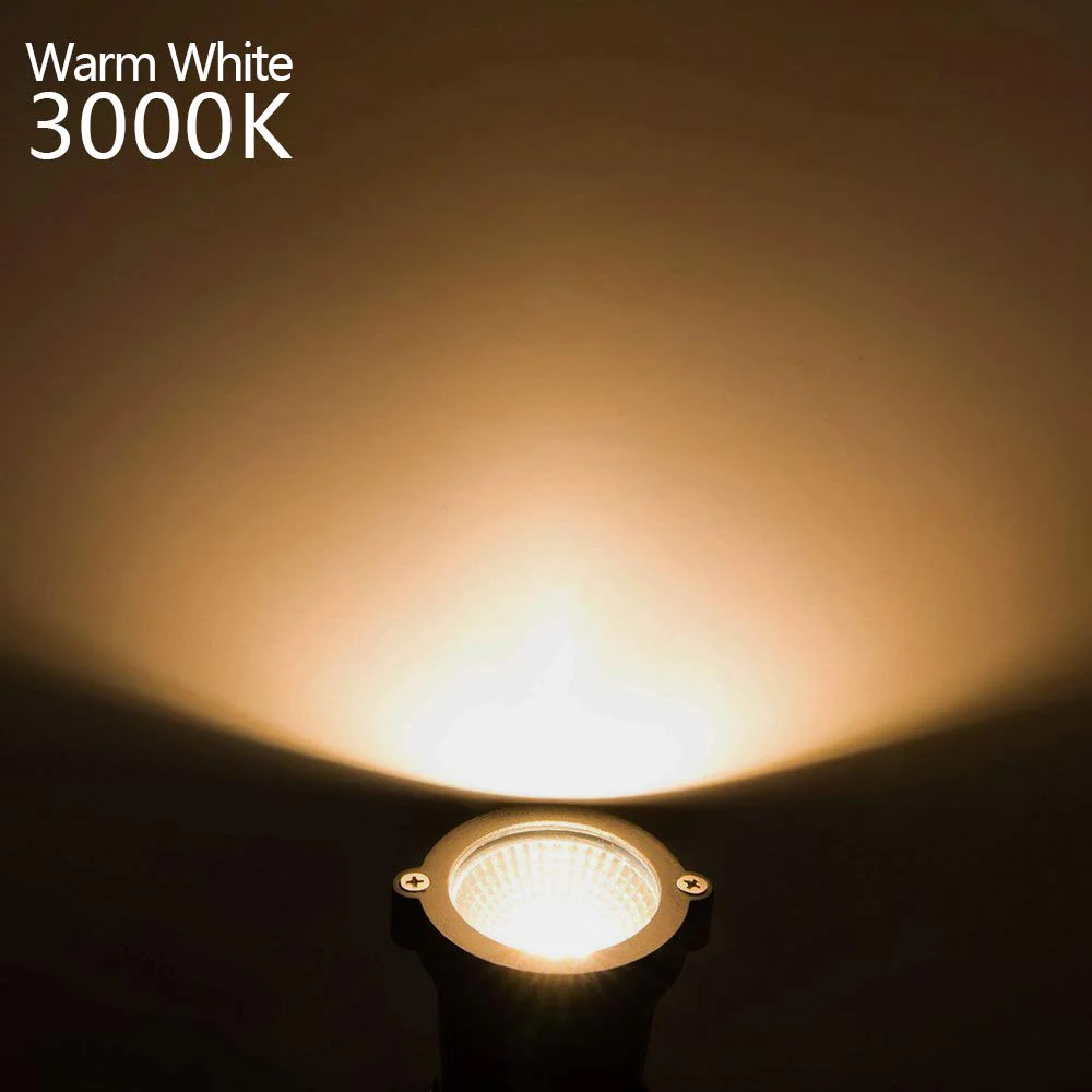 3W Low Voltage Inground LED Spotlight – Warm White | DC 12V / 24V | IP67 Waterproof | Outdoor Landscape & Path Lighting | for Driveway, Deck, Step & Garden Lighting | 6-Pack - Image 4
