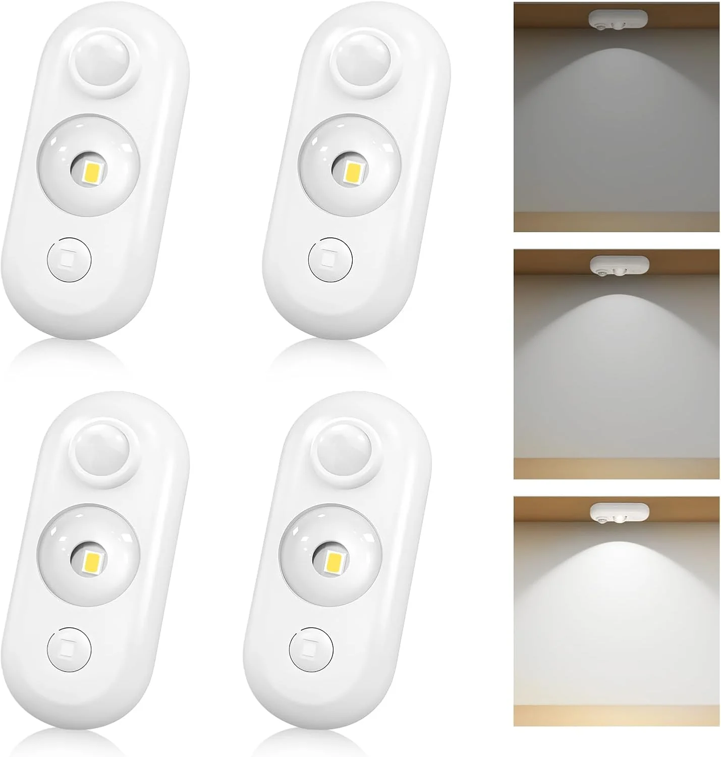 4/6 Pack Rechargeable Oval LED Closet Light | Motion Sensor, Tap Switch, Dimmable | Warm / Daylight White | Black / White Finish | Magnetic Mounting for Closets & Cabinets - Image 10