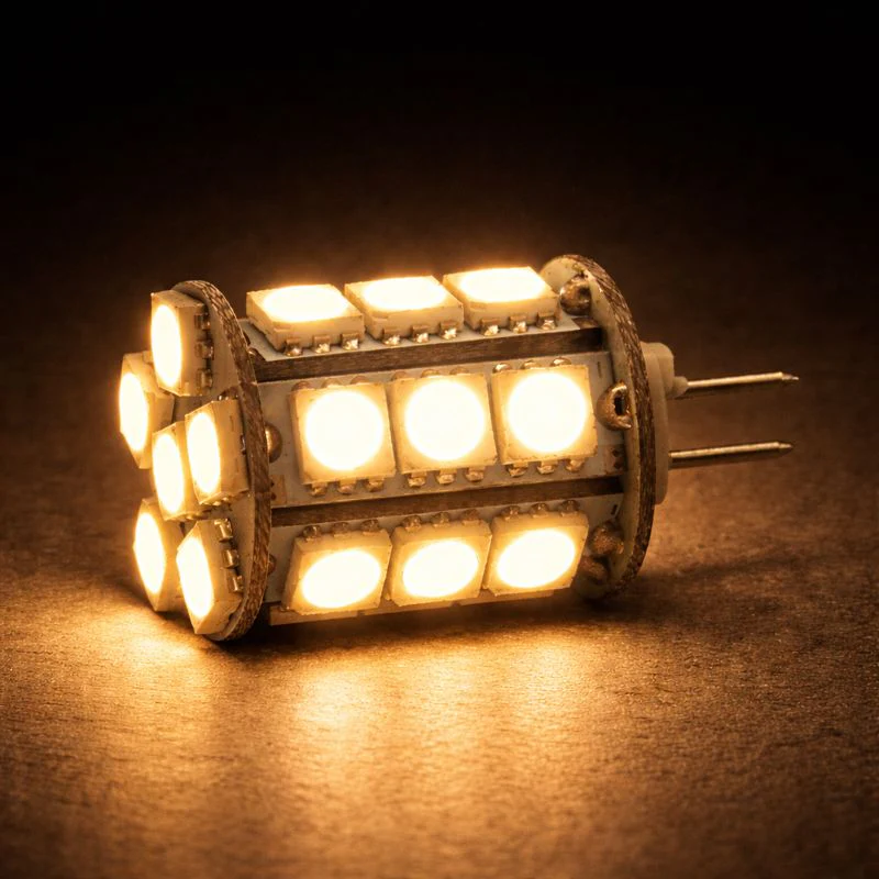 4 Pack 4.5 Watt (50Watt Equivalent) DC12V Tower type G4 Bi-pin base Lamps with 24 pcs Tri-Chip LED SMD5050 - Image 6