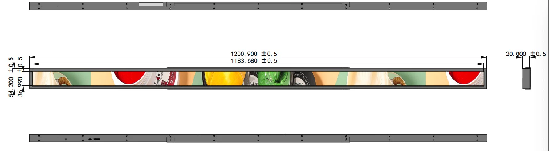 47.1 Inch (1209×50mm Viewable) Commercial Android Stretched LCD Bar Display | Ultra-Wide Digital Shelf Screen | Cloud / USB / App Control - Image 3