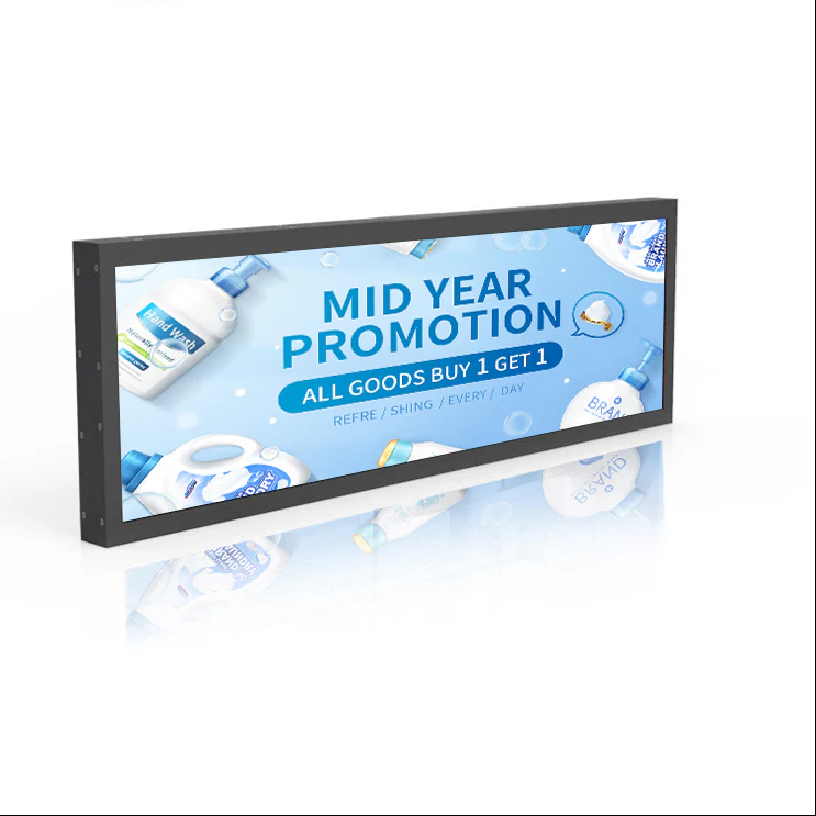 49.5 Inch (1210×340mm Viewable) Ultra-Wide Stretched LCD Shelf Display | Android Bar Screen | Cloud Platform & USB Playback - Image 7