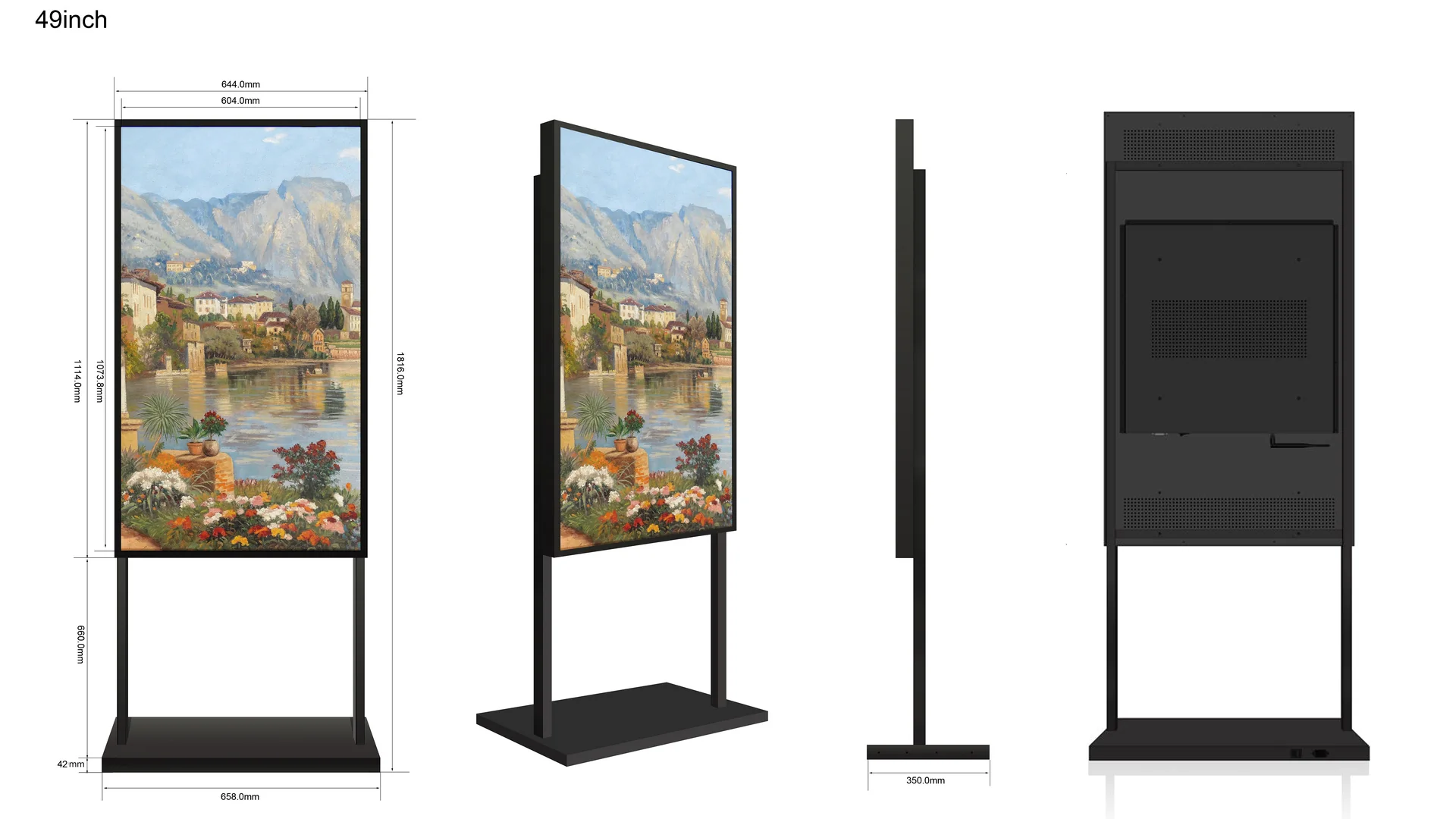49" Single-Sided 2500nits High Bright Window LCD Display Screen, Android RK3568 2G+32G, Non-Touch, Cloud/APP/USB, Wall-Mount/Floor Stand/Suspended Installation - Image 14