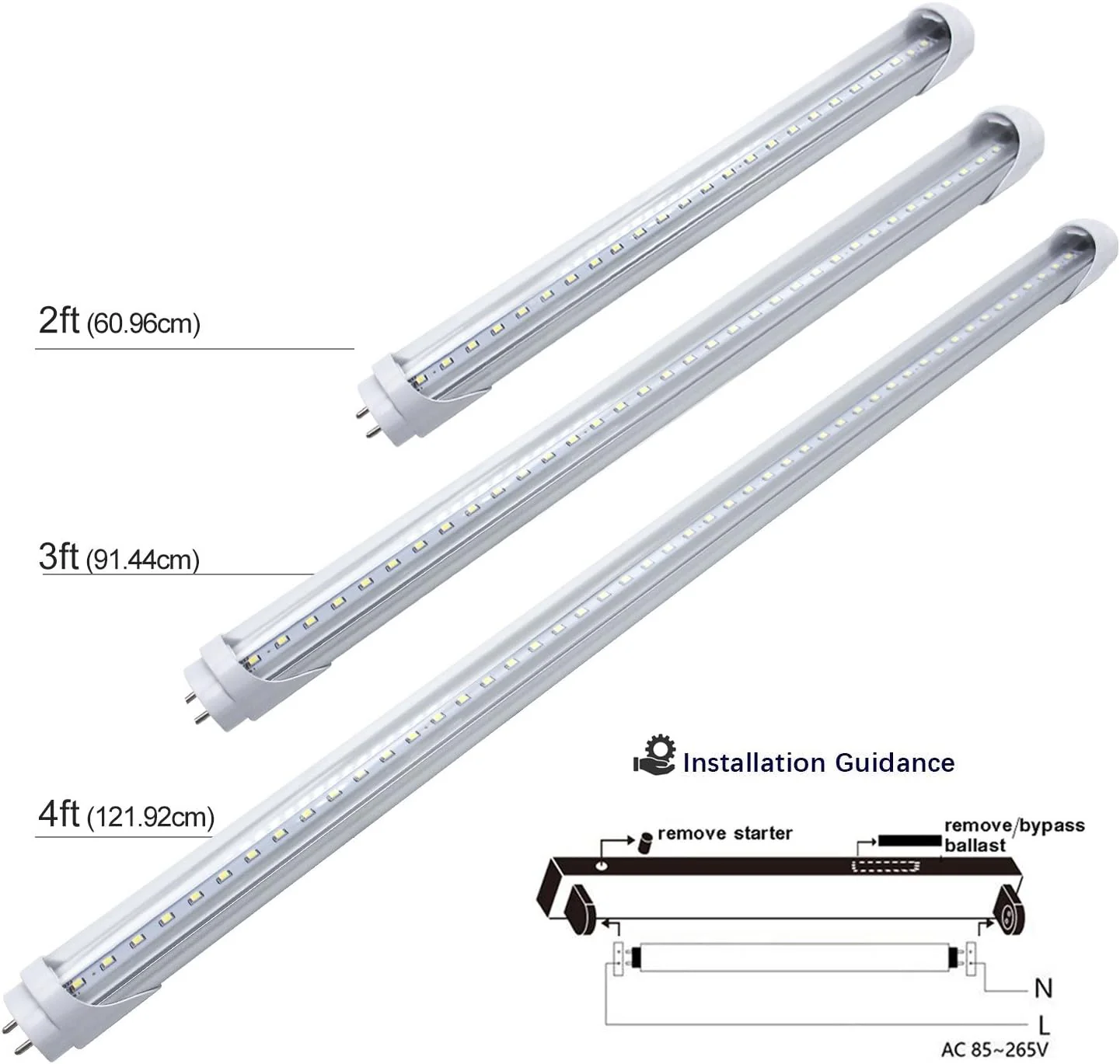 4ft Retrofit T8 LED Tube Light – 20W – Ballast Bypass – Frosted Lens – Warm / Natural / Daylight White – 4-Pack or 20-Pack – AC90-240V Non-Dimmable - Image 9